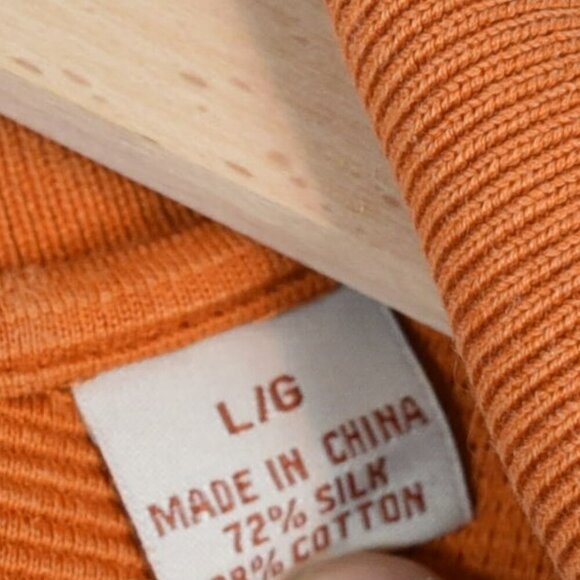 Tommy Bahama Sunset Orange 72% Silk Polo Preppy Islandcore Soft Classic L - Picture 8 of 9